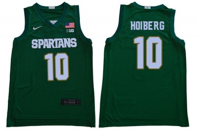Men Michigan State Spartans NCAA #10 Jack Hoiberg Green Authentic Nike Stitched College Basketball Jersey JO32X22BC